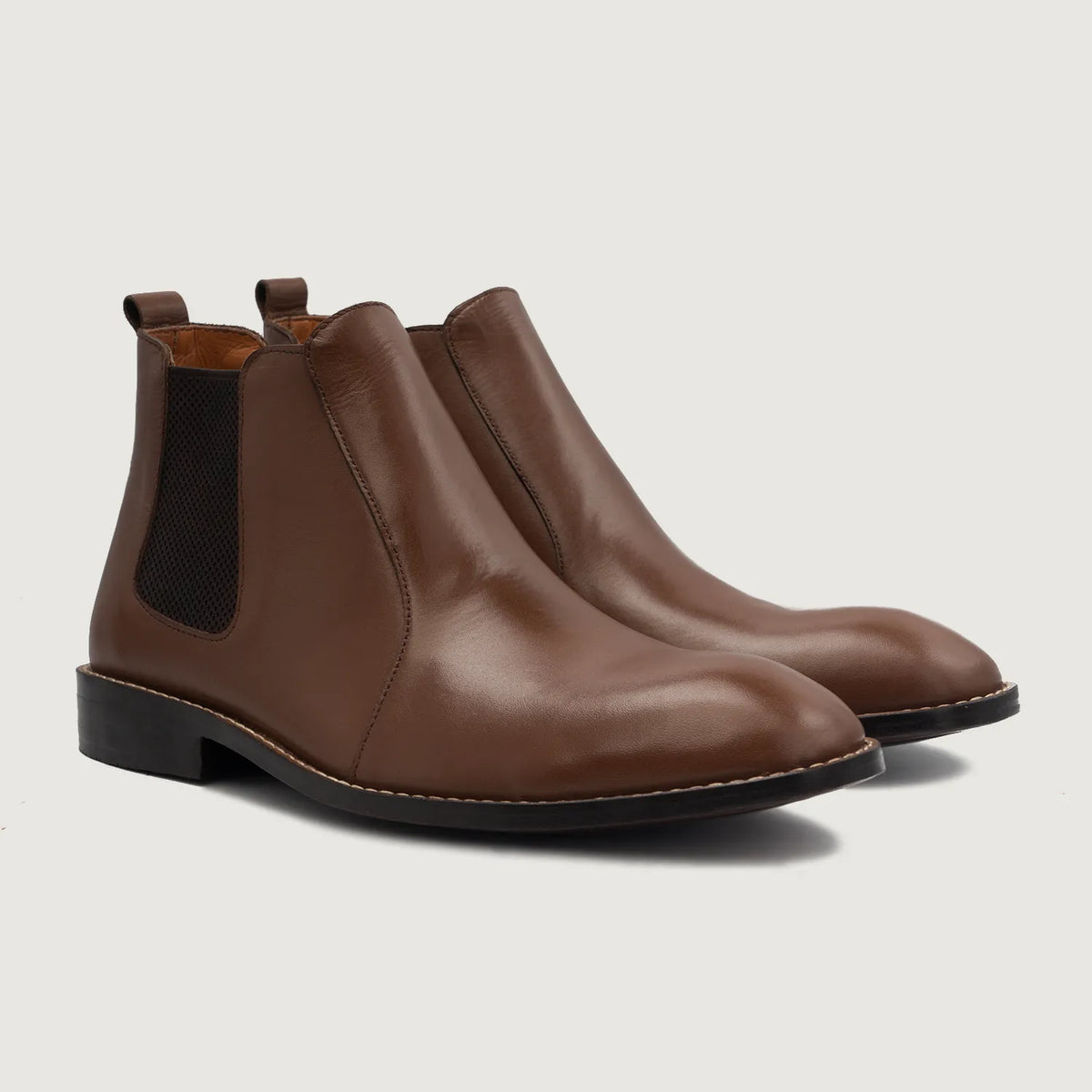 Clarkson Chelsea Kafe Çizme lëkure për Meshkuj For Men in Brown Full-Grain Leather - Pamje anësore | Bli online