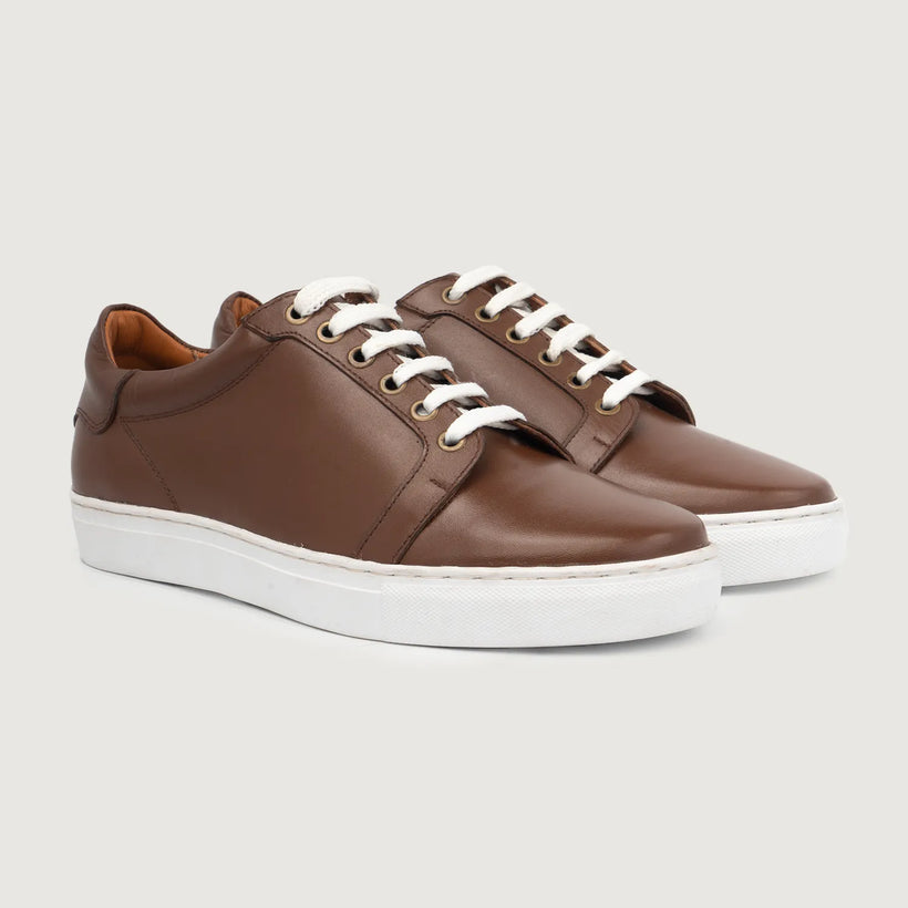 Carter Runn Kafe Leather Sneakers për meshkuj