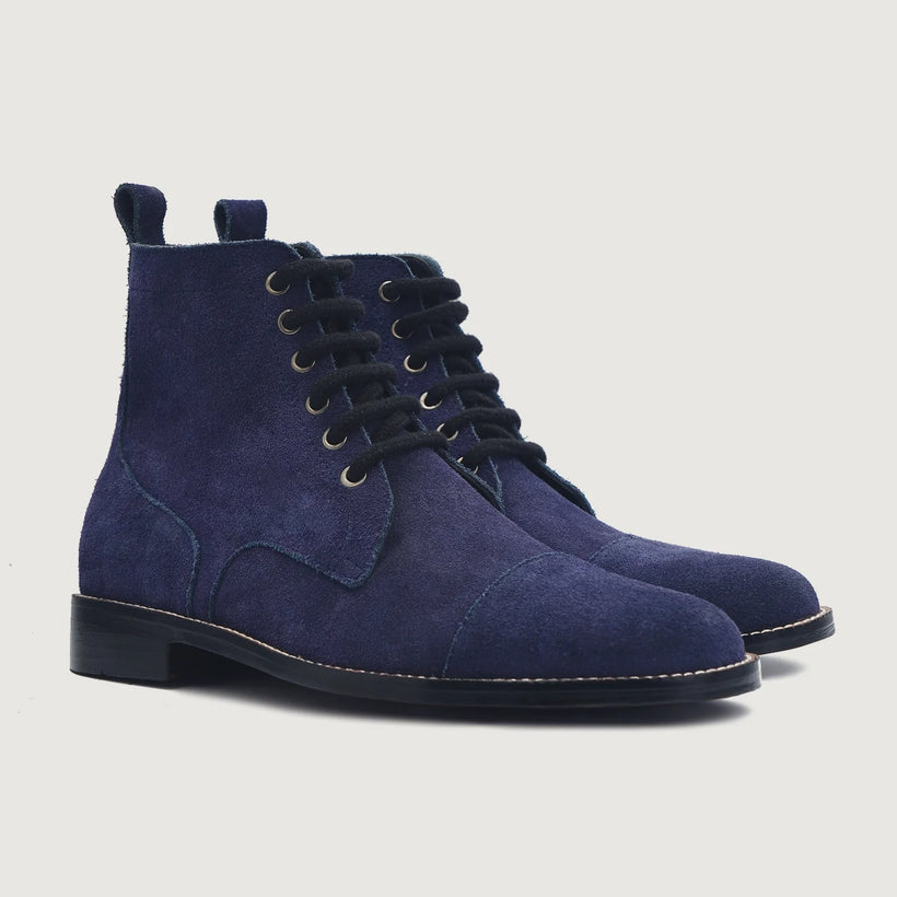 Knight Derby Midnight Blu Suede Çizme lëkure për Meshkuj