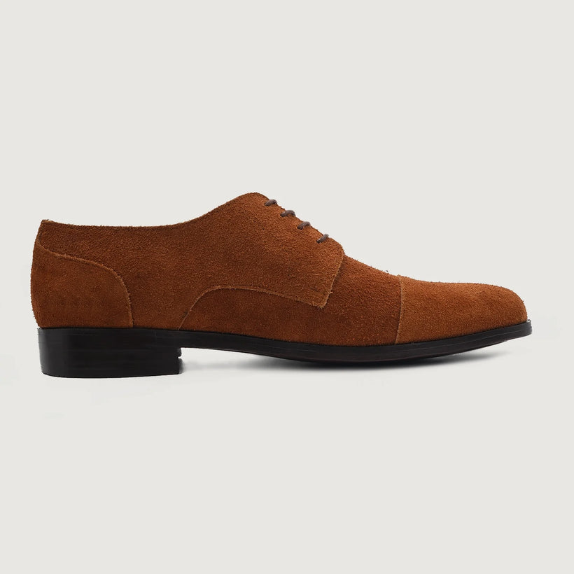Attorney Derby Kafe Suede Leather Shoes për meshkuj