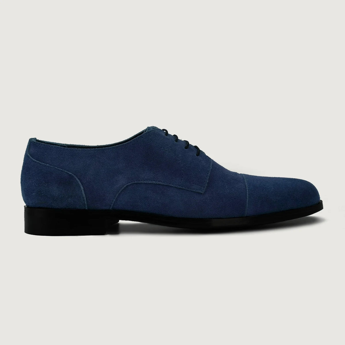 Midnight Blue Goatskin Suede Leather Shoes - Strukturë e qepur Goodyear welt dhe maja e këpucës