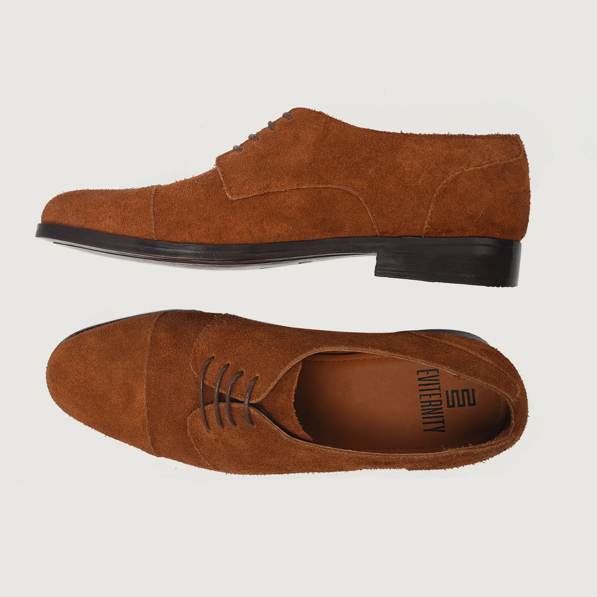 Attorney Derby Kafe Suede Këpucë lëkure për Meshkuj For Men - Pjesë e pasme e thembrës e përforcuar dhe qepje dyshe precize