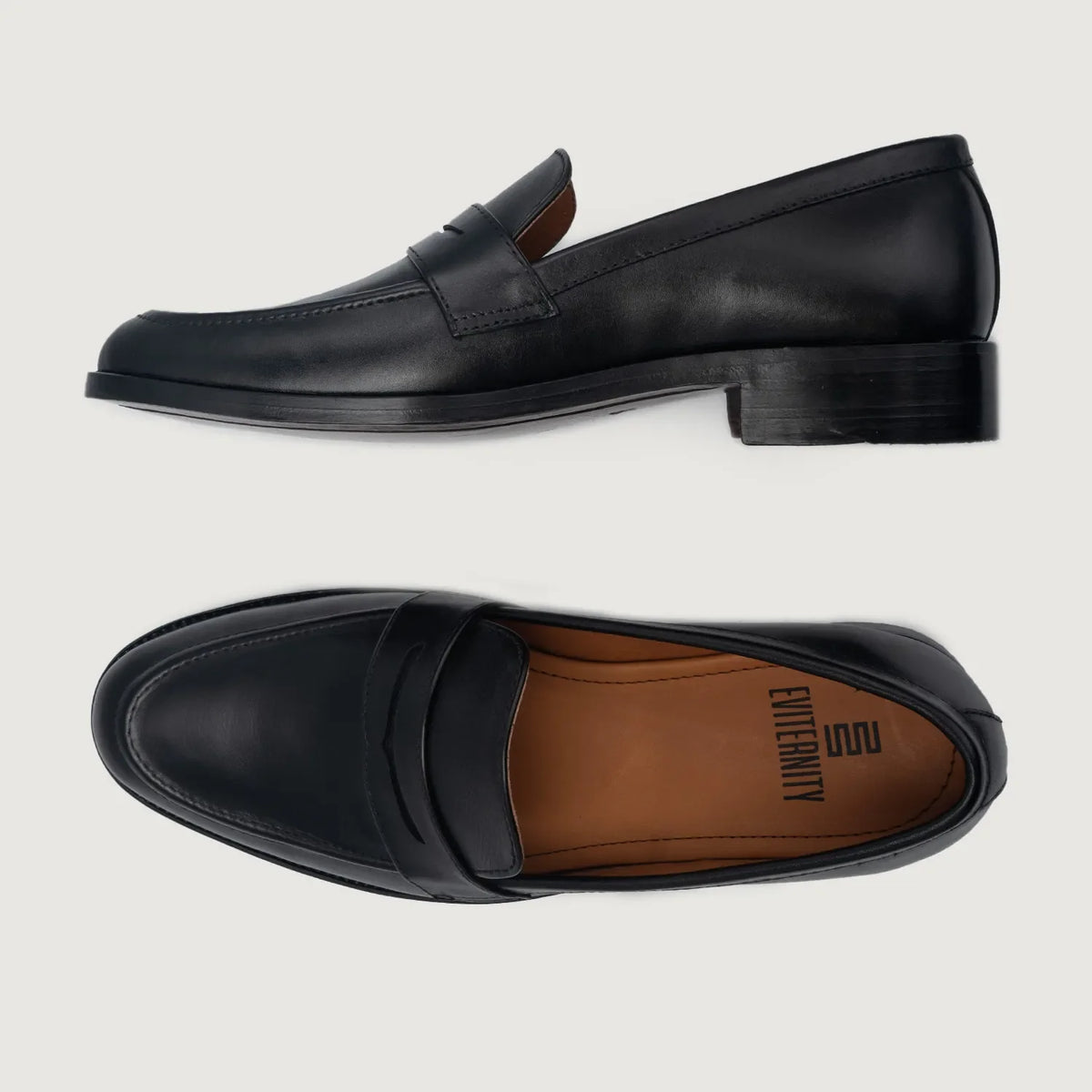 Baxton E zezë Mokasina lëkure për Meshkuj For Men - Pjesë e pasme e thembrës e përforcuar dhe qepje dyshe precize