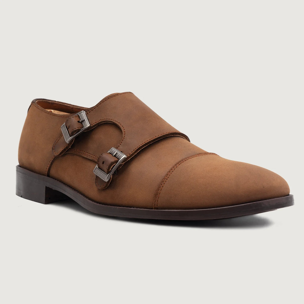 High-Traction Rubber Outsole & Lug Tread Pattern on Boston Këpucë lëkure Oil Pull-up Kafe Këpucë lëkure For Men