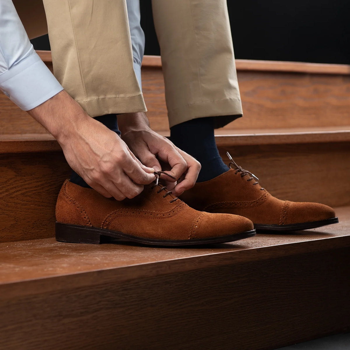 Orlaven Greyson Brogues Oxford Kafe Suede Këpucë lëkure për Meshkuj footwear image 9