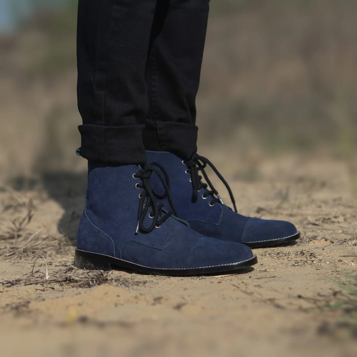 Orlaven Knight Derby Midnight Blu Suede Çizme lëkure për Meshkuj footwear image 9