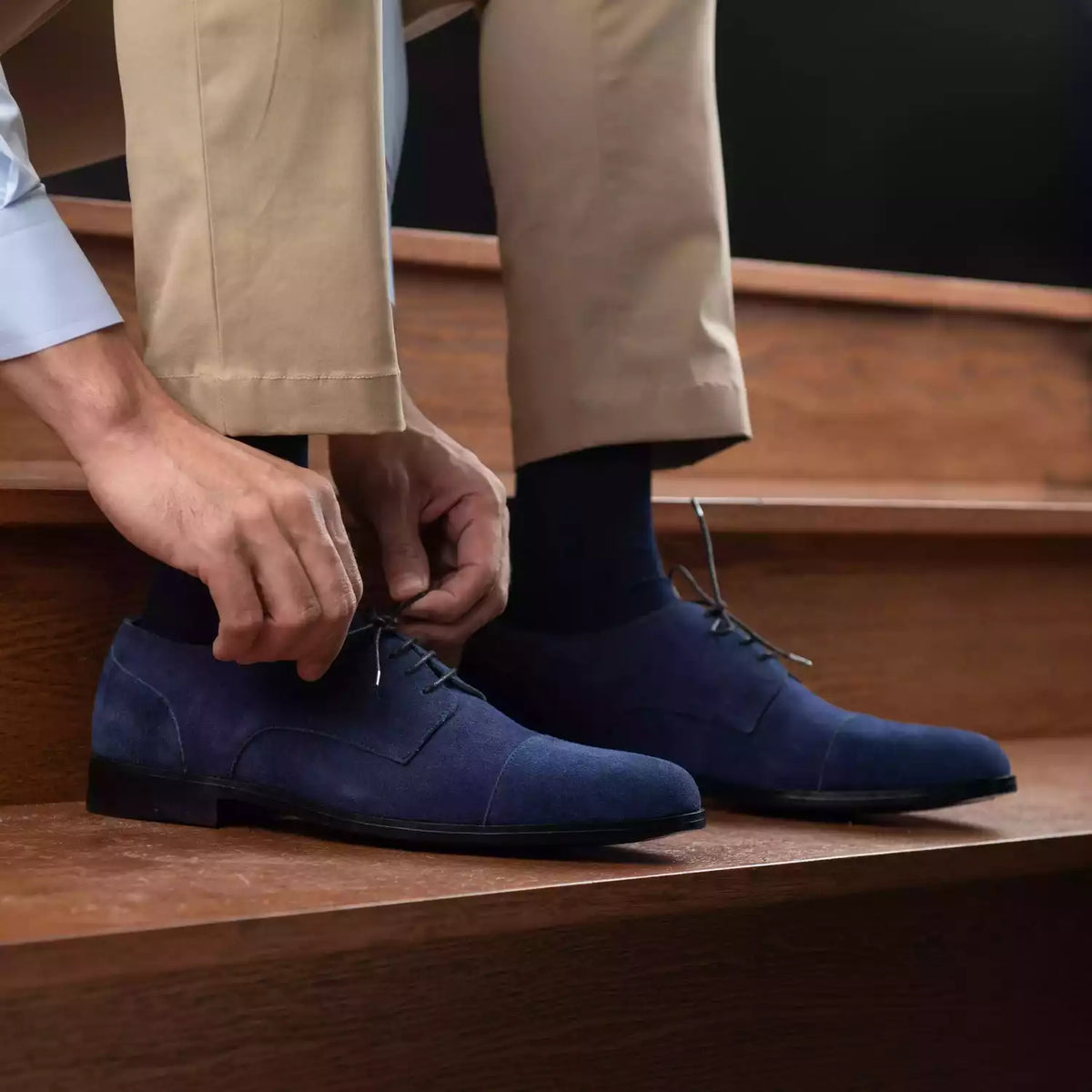Orlaven Attorney Derby Midnight Blu Suede Këpucë lëkure për Meshkuj footwear image 10