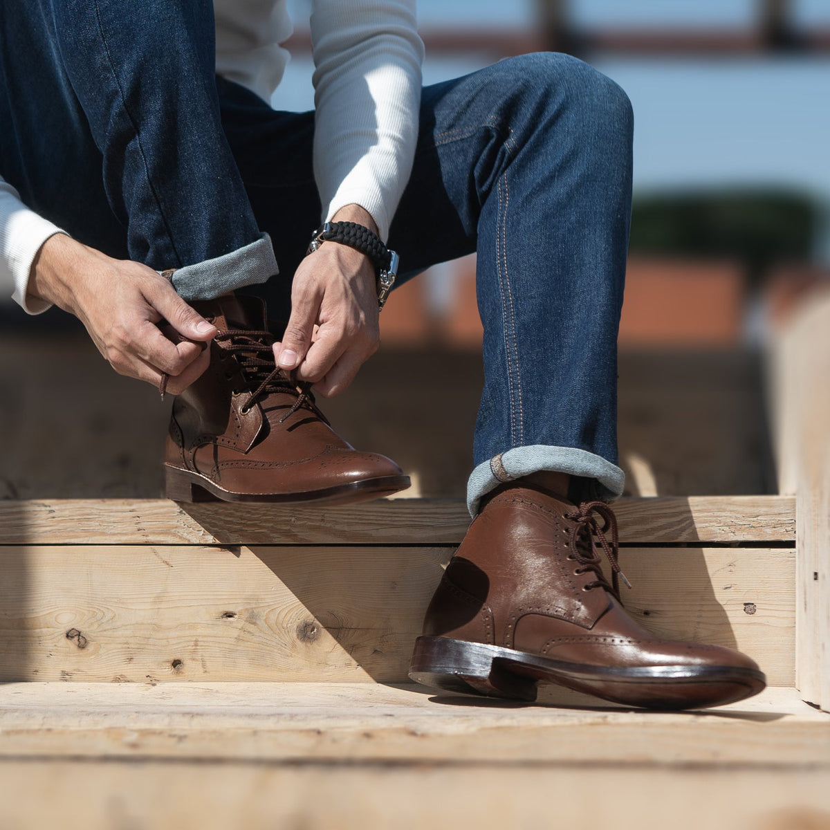 Orlaven Duster Brogues Derby Kafe Çizme lëkure për Meshkuj footwear image 9