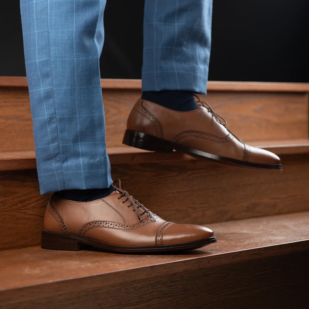 Orlaven Greyson Brogues Oxford Kafe e çelët Këpucë lëkure për Meshkuj footwear image 10