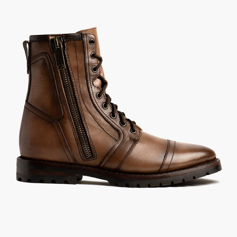 Casa Moto Amber Wheat Leather Boots për meshkuj
