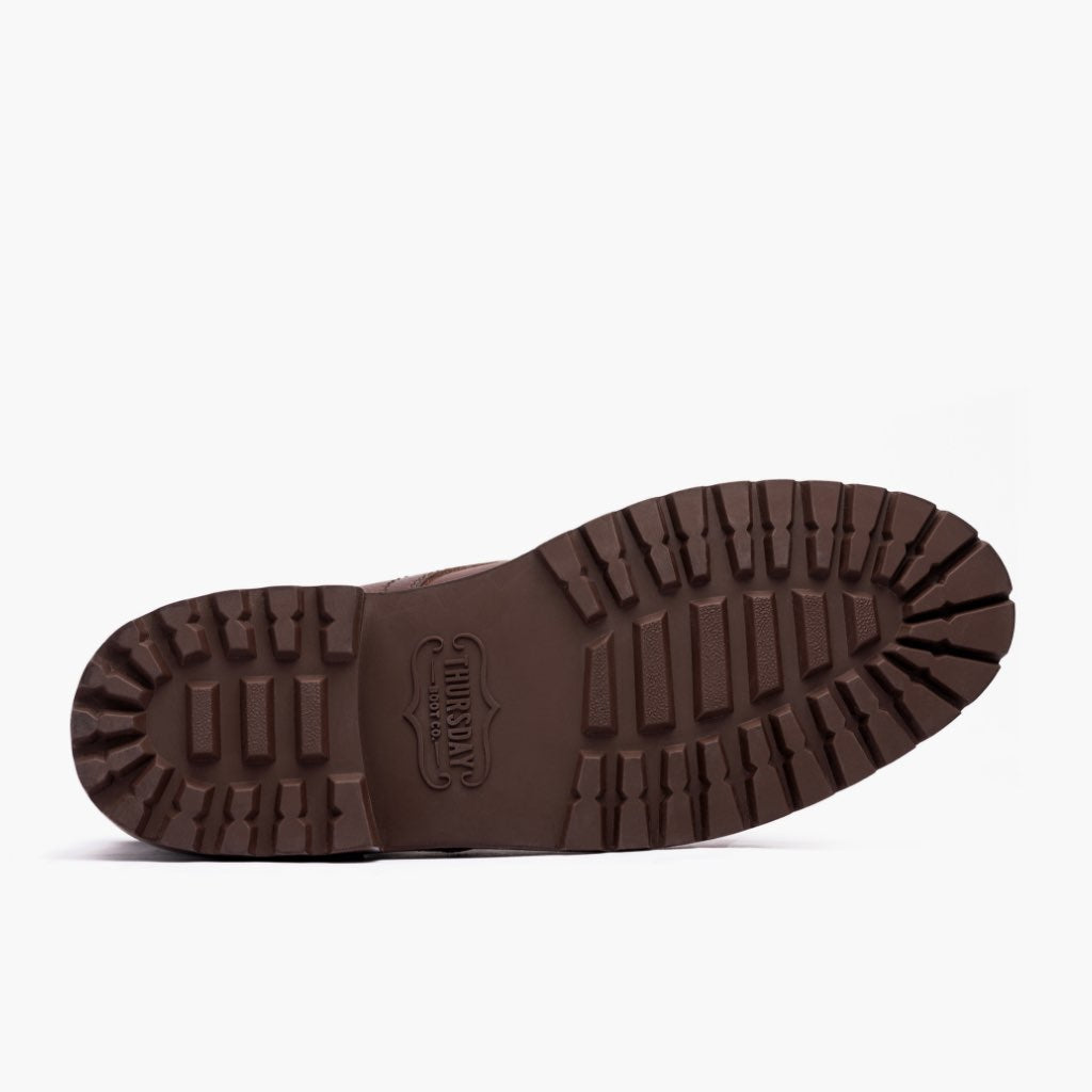 High-Traction Rubber Outsole & Lug Tread Pattern on Captain StormKing® Whiskey Çizme lëkure për Meshkuj