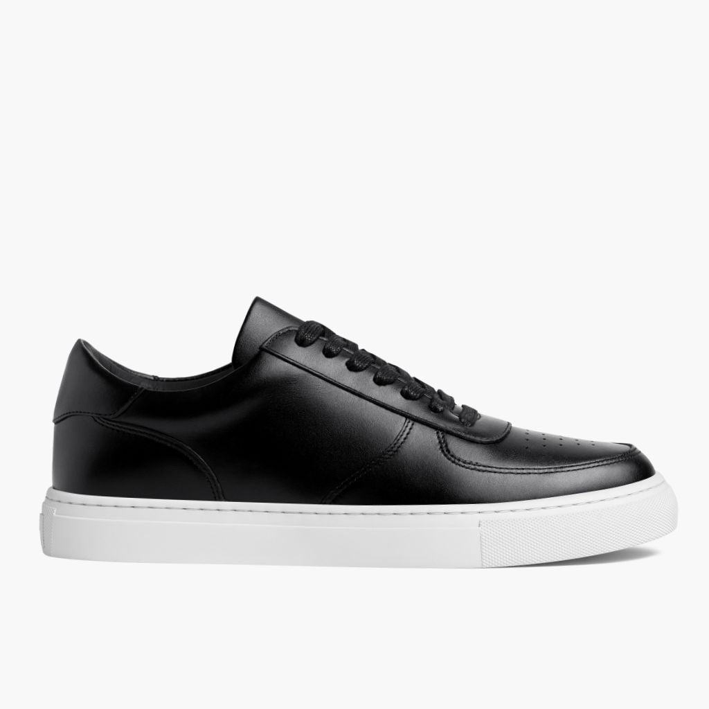 Black Full-Grain leather Sneakers - Strukturë e qepur Goodyear welt dhe maja e këpucës