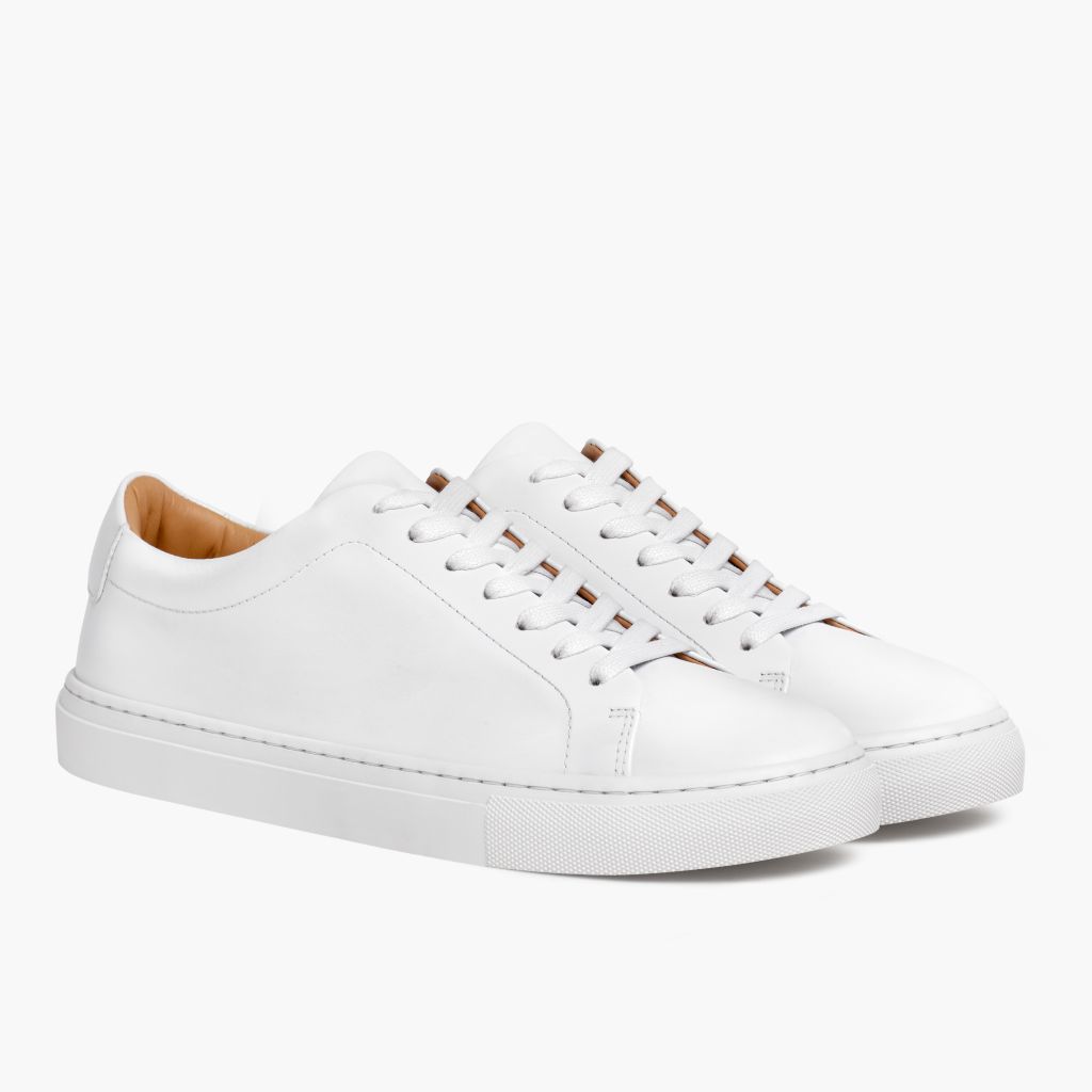 Encore White Atlete lëkure për Meshkuj in White Full-Grain Leather - Pamje anësore | Bli online
