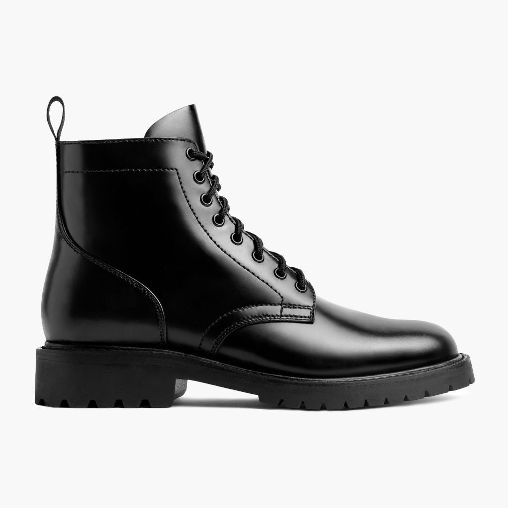 Black Full-Grain leather Boots - Strukturë e qepur Goodyear welt dhe maja e këpucës