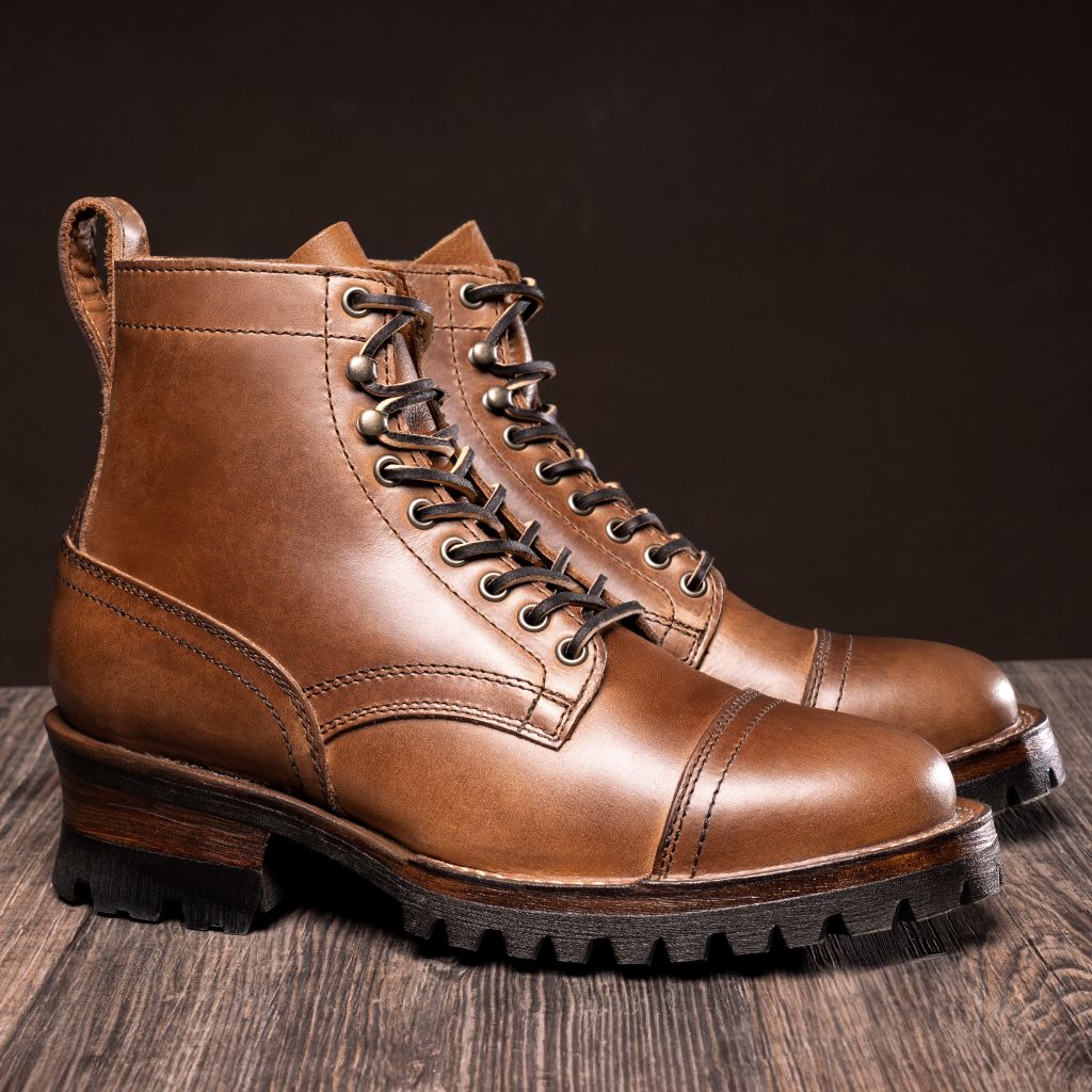 Challenger Sesame Double Shot Çizme lëkure për Meshkuj in Classic Full-Grain Leather - Pamje anësore | Bli online