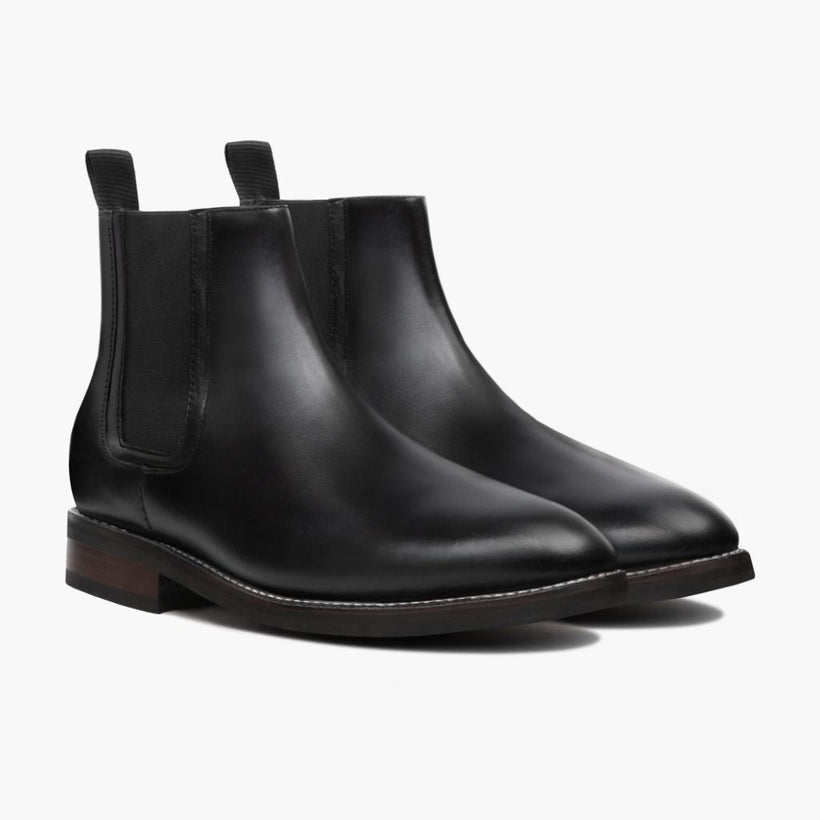 Duke E zezë Leather Boots për meshkuj
