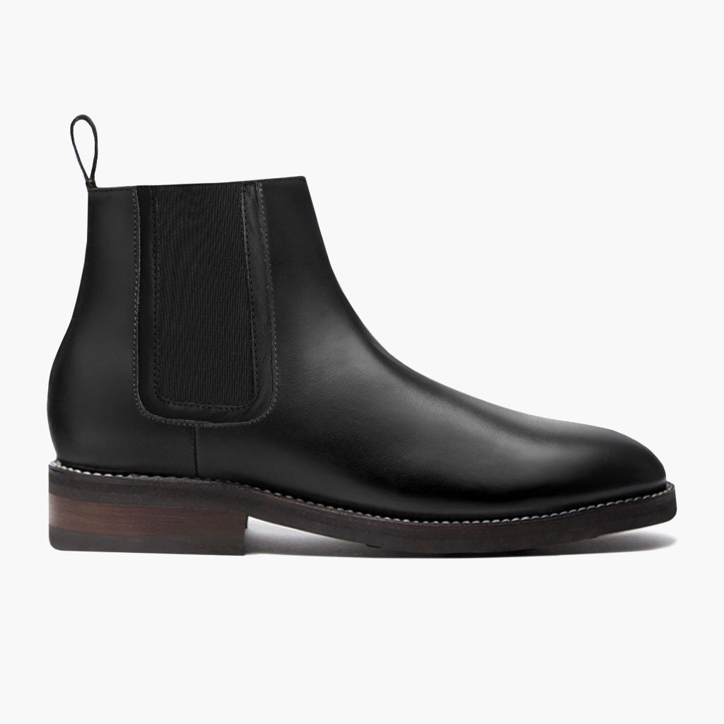 Black Full-Grain leather Boots - Strukturë e qepur Goodyear welt dhe maja e këpucës