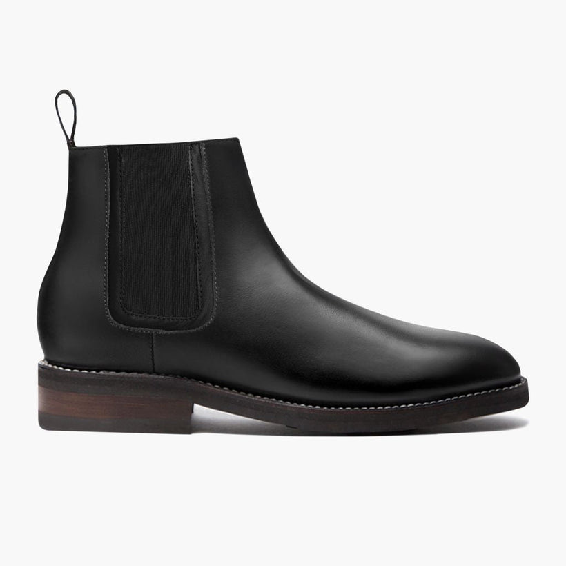 Duke E zezë Leather Boots për meshkuj