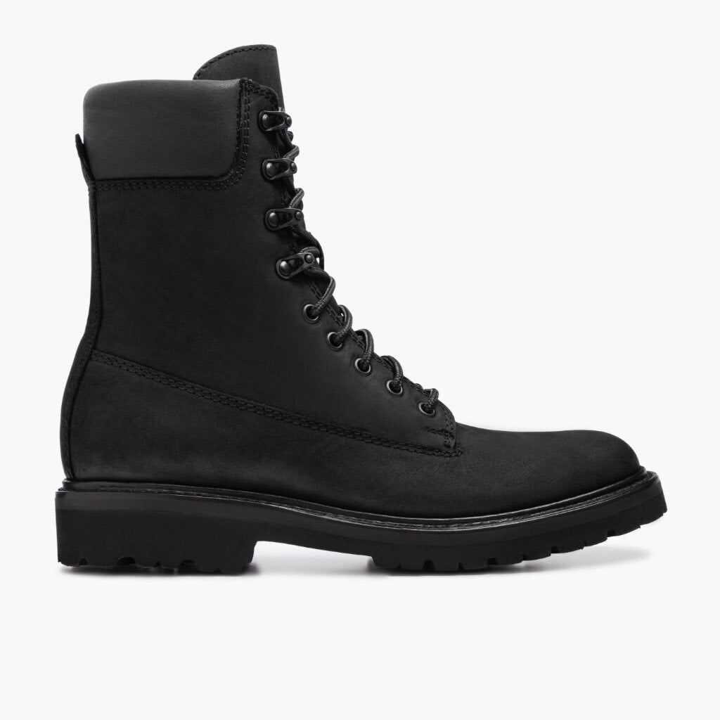 Black Full-Grain leather Boots - Strukturë e qepur Goodyear welt dhe maja e këpucës