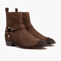 Harness Dark Kafe Suede Çizme lëkure për Meshkuj