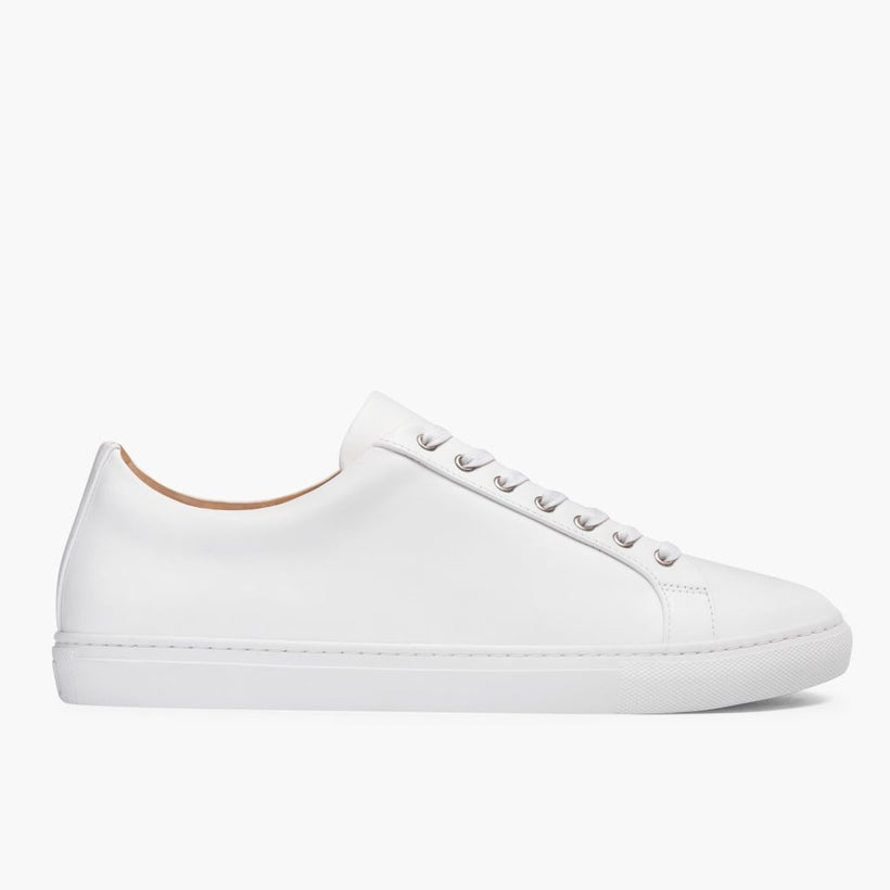 Premier Low Top White Leather Sneakers për meshkuj