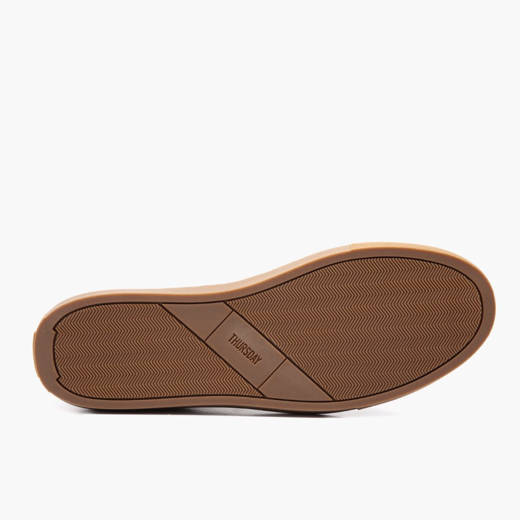 High-Traction Rubber Outsole & Lug Tread Pattern on Premier Low Top Cacao Atlete lëkure për Meshkuj For Men