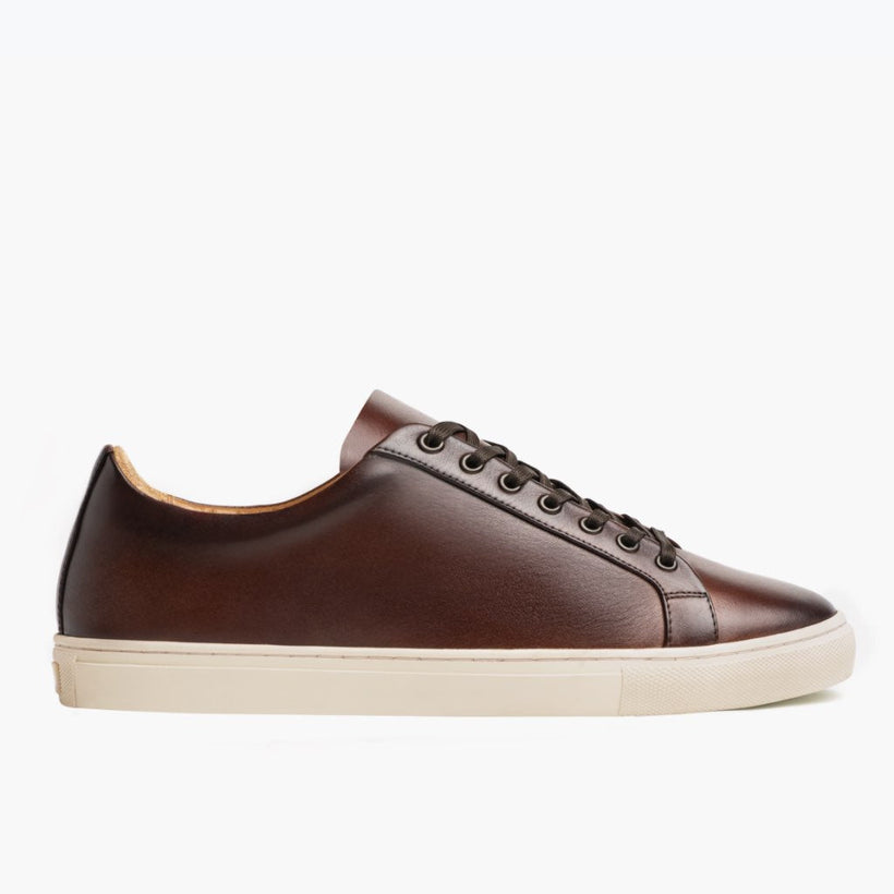 Premier Low Top Coffee Leather Sneakers për meshkuj