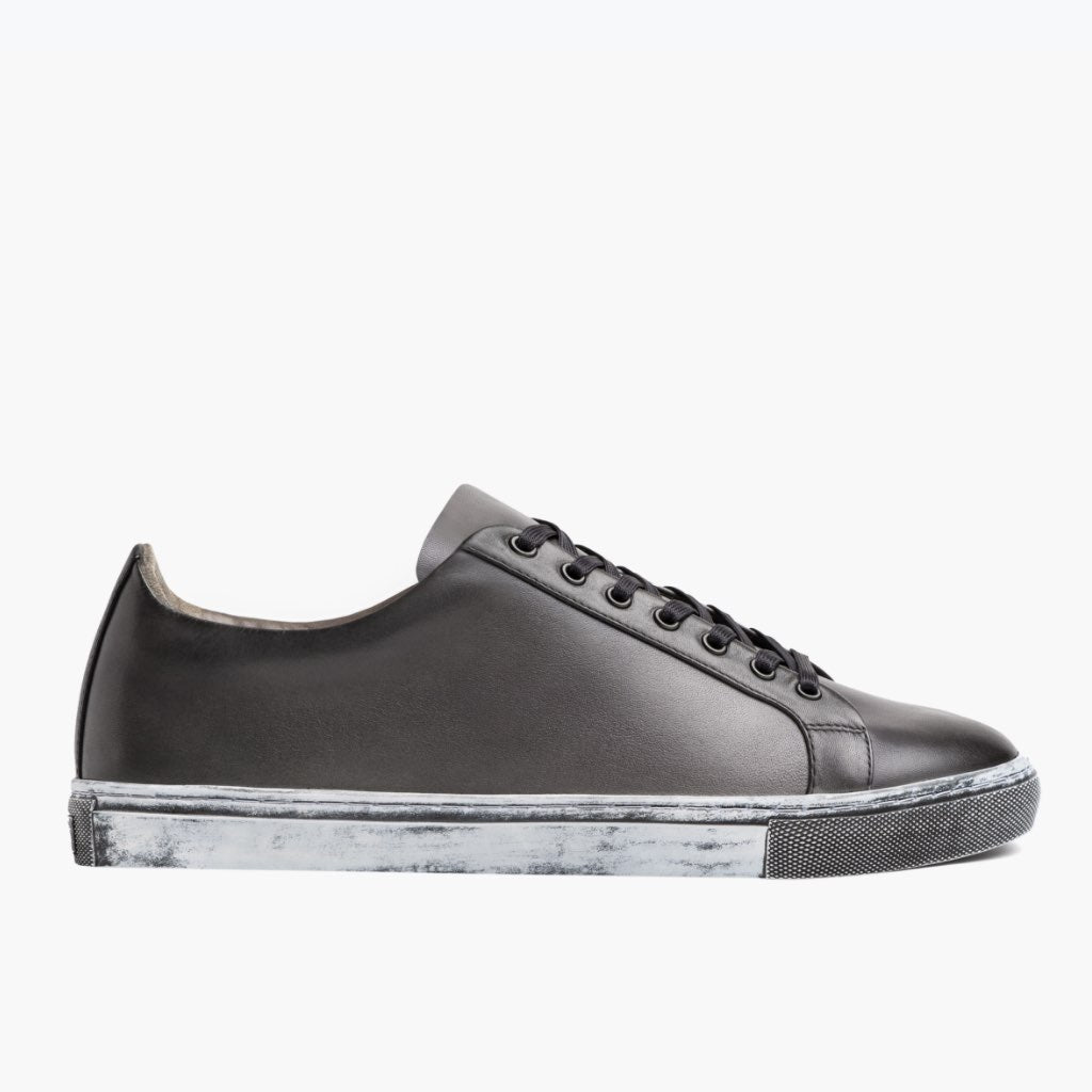 Grey Full-Grain leather Sneakers - Strukturë e qepur Goodyear welt dhe maja e këpucës