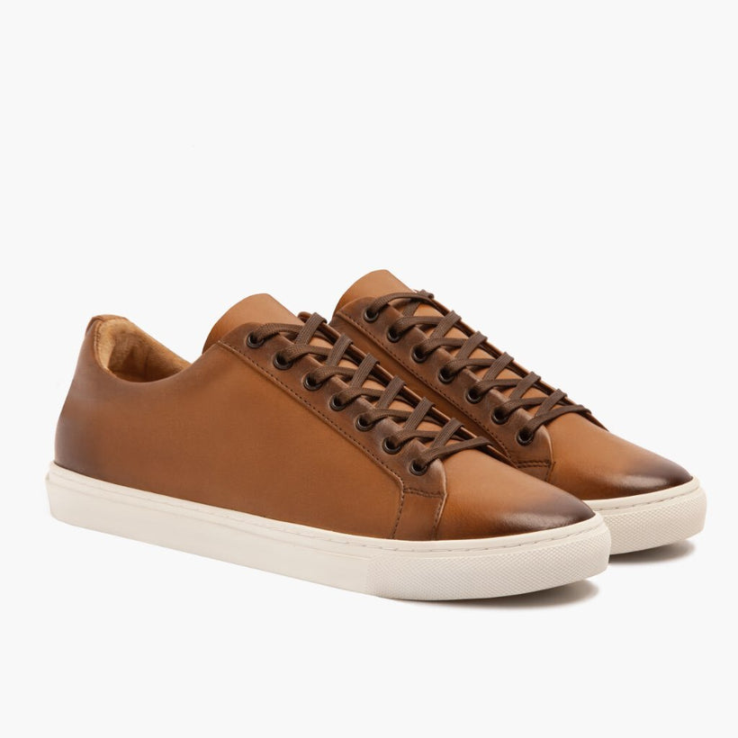Premier Low Top Toffee Leather Sneakers për meshkuj