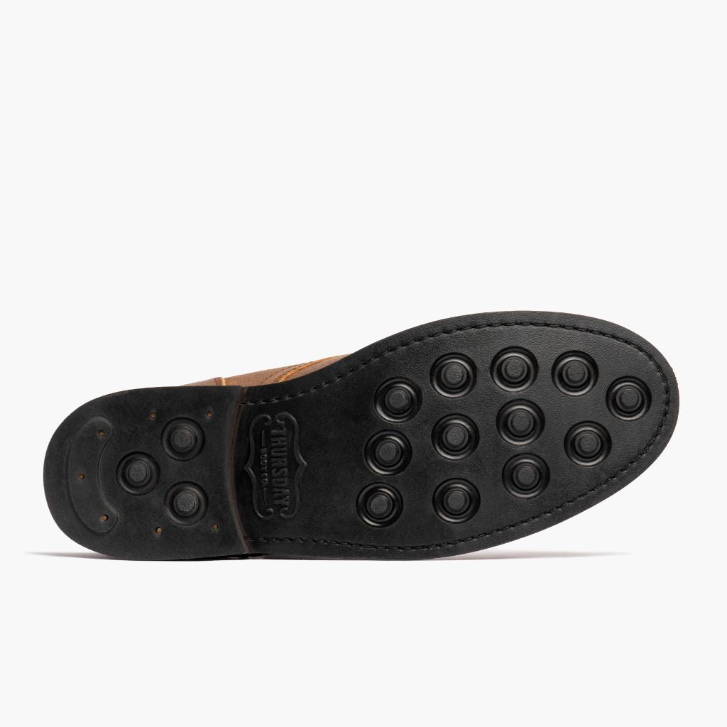 High-Traction Rubber Outsole & Lug Tread Pattern on President Safari Çizme lëkure për Meshkuj For Men