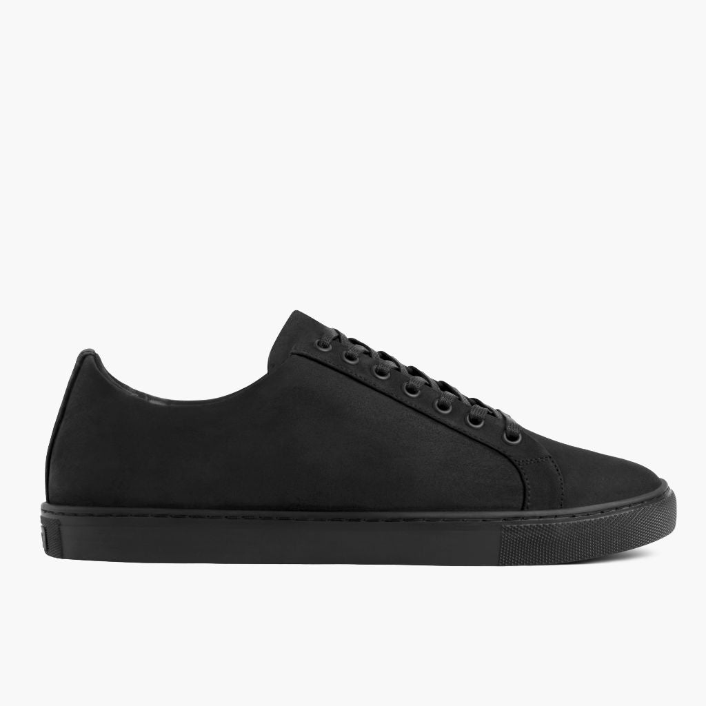 Black Full-Grain leather Sneakers - Strukturë e qepur Goodyear welt dhe maja e këpucës