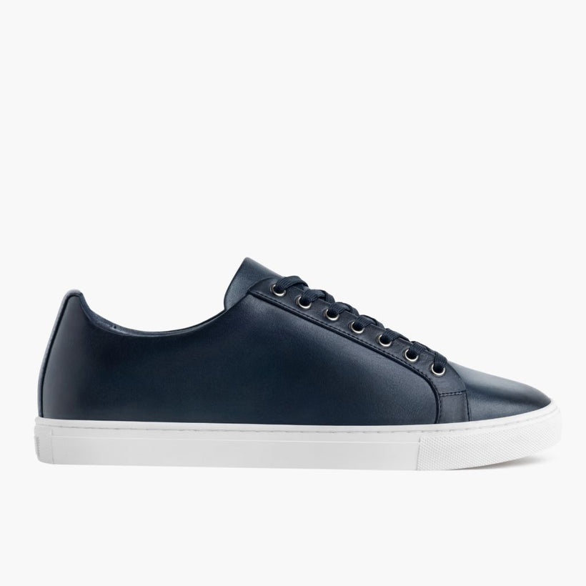 Premier Low Top Deep Blue Leather Sneakers për meshkuj