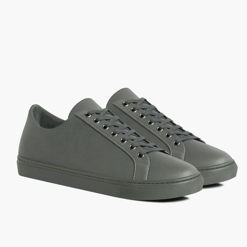 Premier Low Top Grey Leather Sneakers për meshkuj