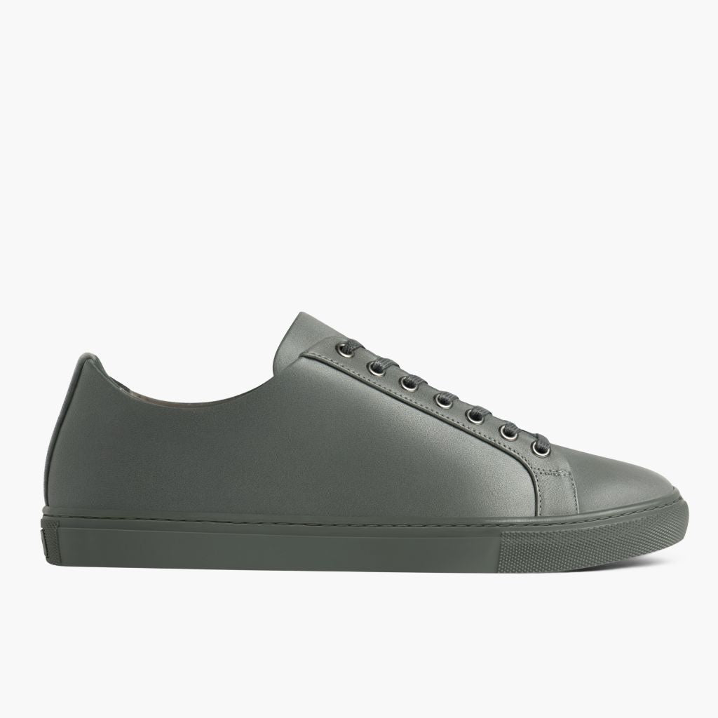 Grey Full-Grain leather Sneakers - Strukturë e qepur Goodyear welt dhe maja e këpucës