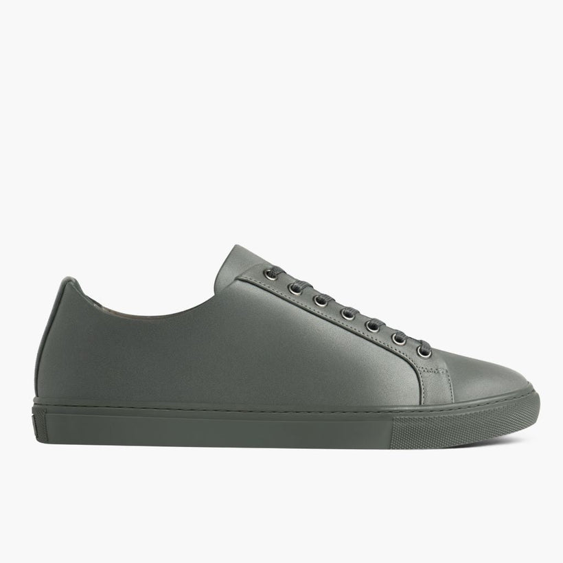 Premier Low Top Grey Leather Sneakers për meshkuj