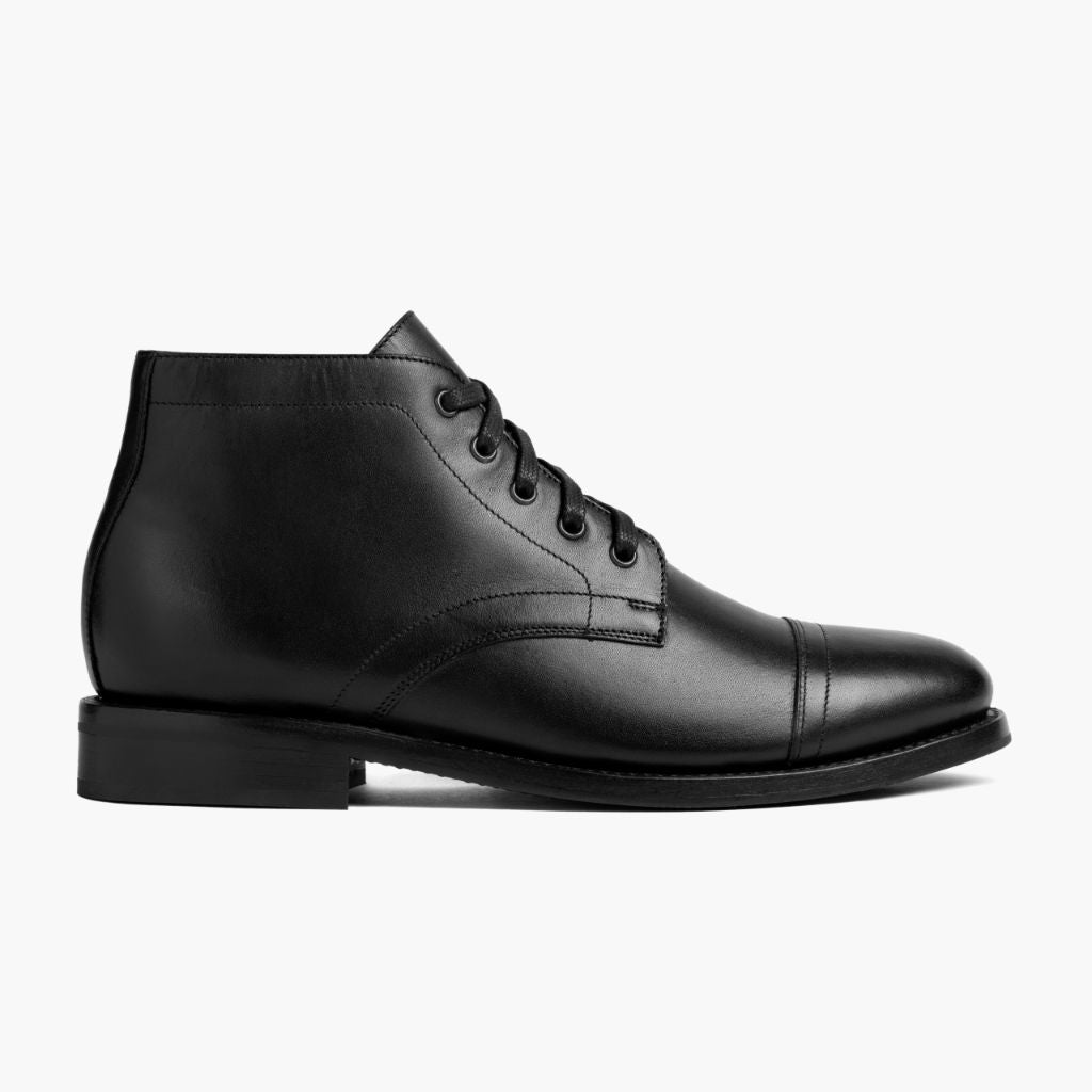 Black Full-Grain leather Boots - Strukturë e qepur Goodyear welt dhe maja e këpucës