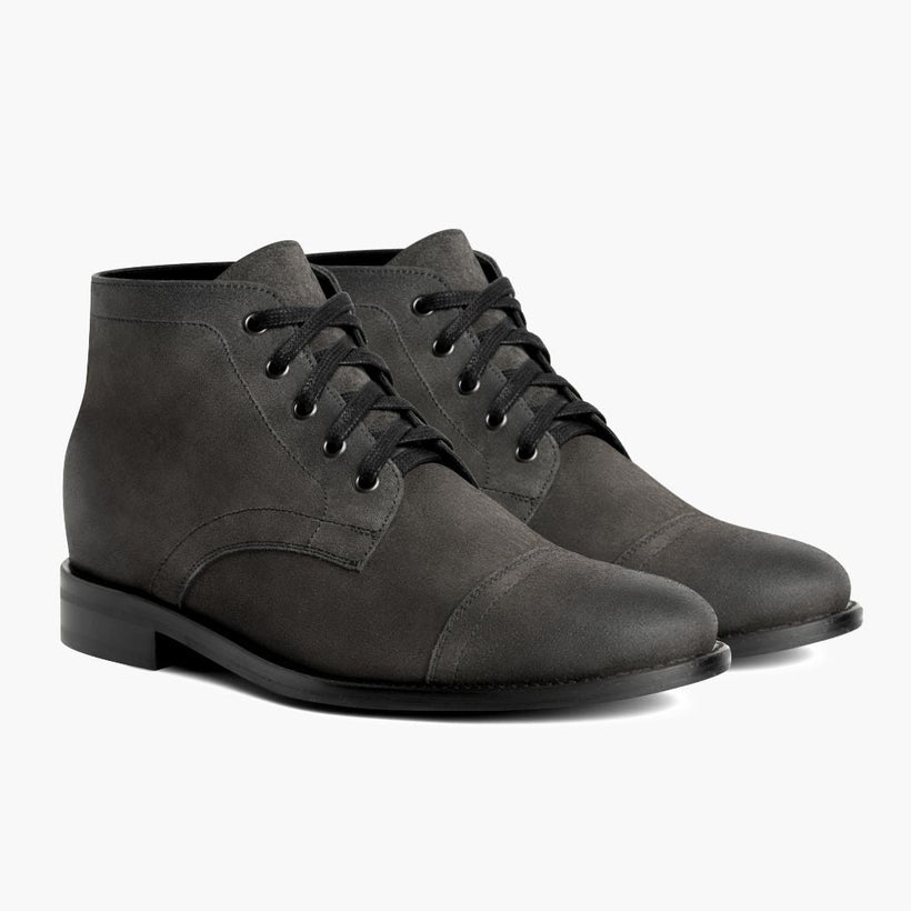Cadet Shadow Grey Leather Boots për meshkuj