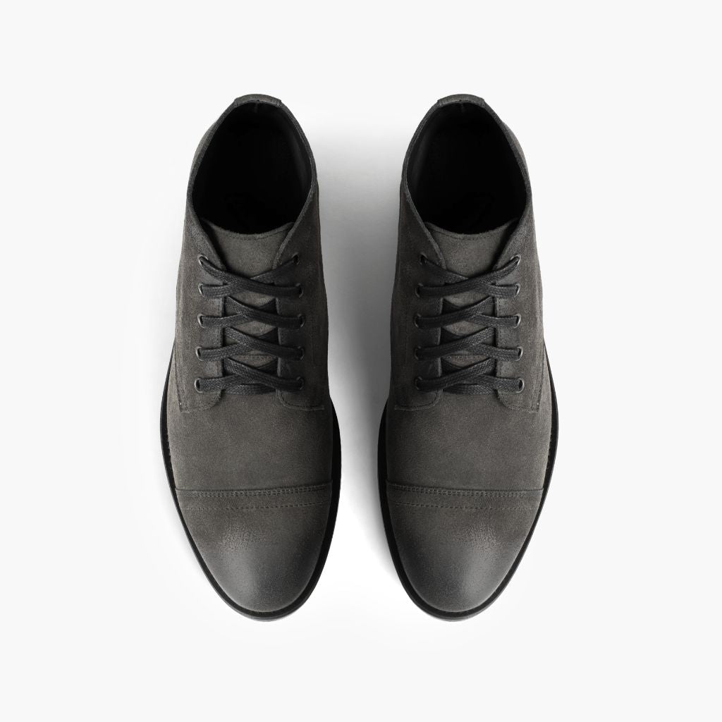 Cadet Shadow Grey Çizme lëkure për Meshkuj - Pjesë e pasme e thembrës e përforcuar dhe qepje dyshe precize