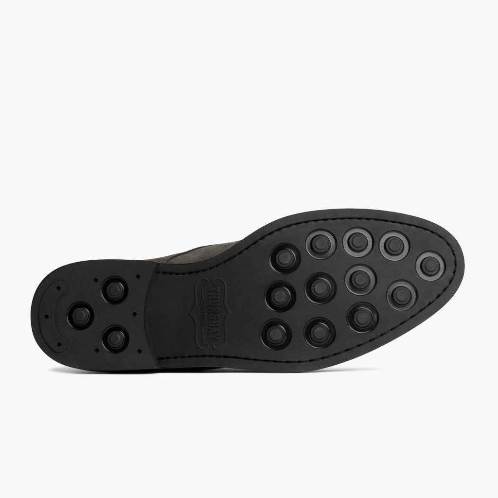 High-Traction Rubber Outsole & Lug Tread Pattern on Cadet Shadow Grey Çizme lëkure për Meshkuj