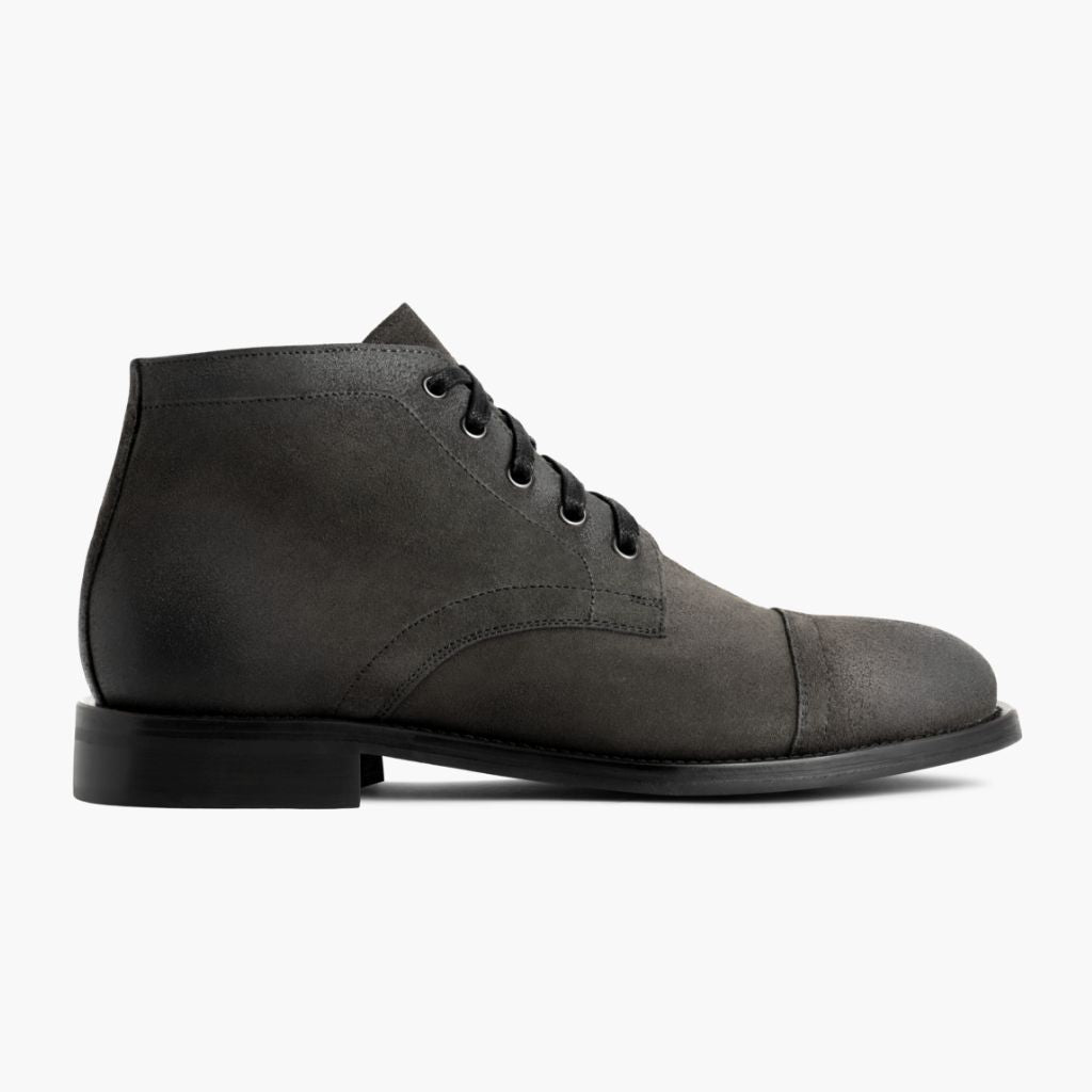 Grey Full-Grain leather Boots - Strukturë e qepur Goodyear welt dhe maja e këpucës