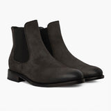 Cavalier Shadow Grey Leather Boots in Grey Full-Grain Leather - Lateral Side Profile View | Buy Online