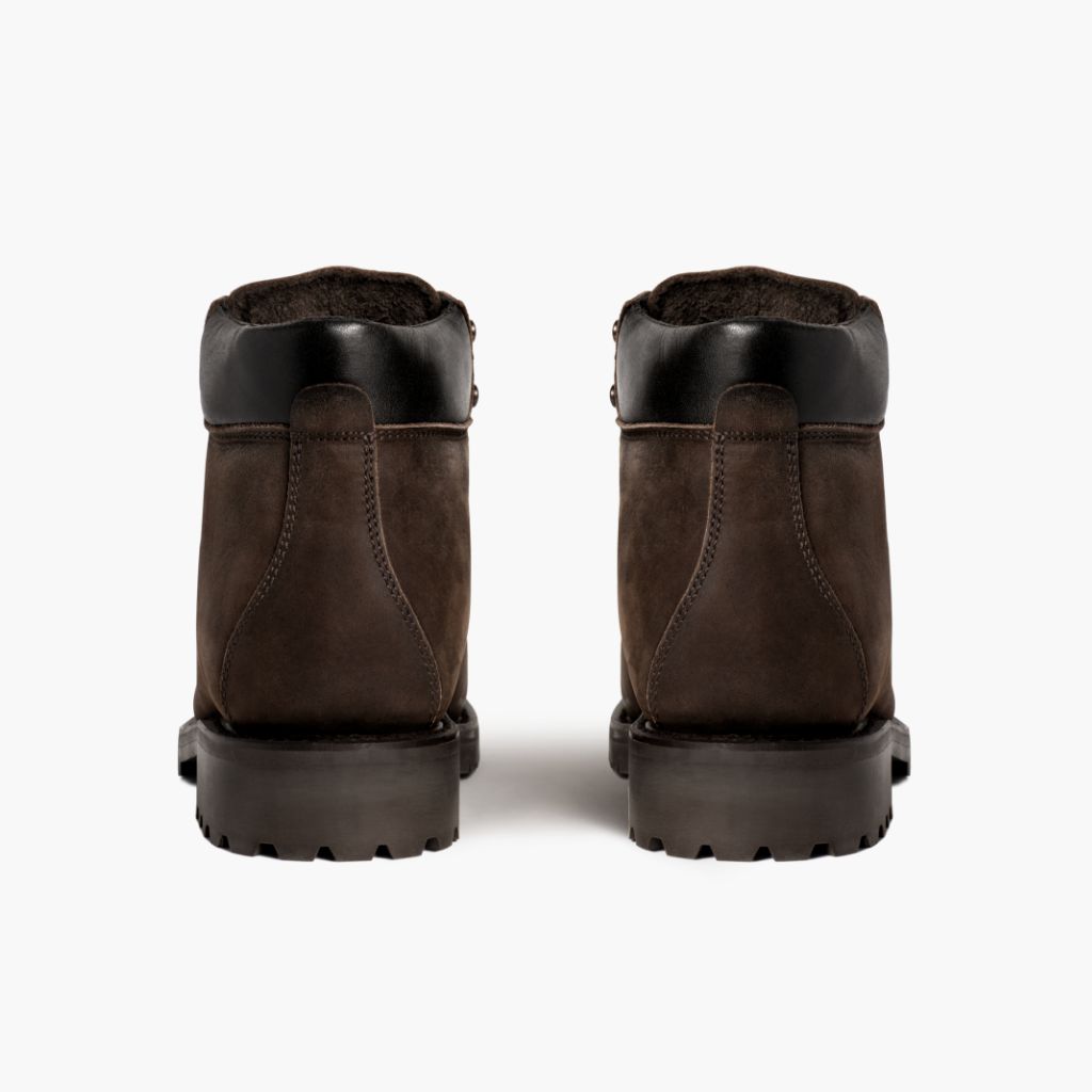 High-Traction Rubber Outsole & Lug Tread Pattern on Commander Tobacco Çizme lëkure për Meshkuj