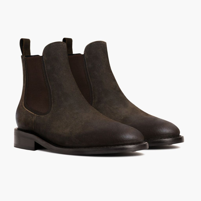 Duke Dark Olive Suede Leather Boots për meshkuj