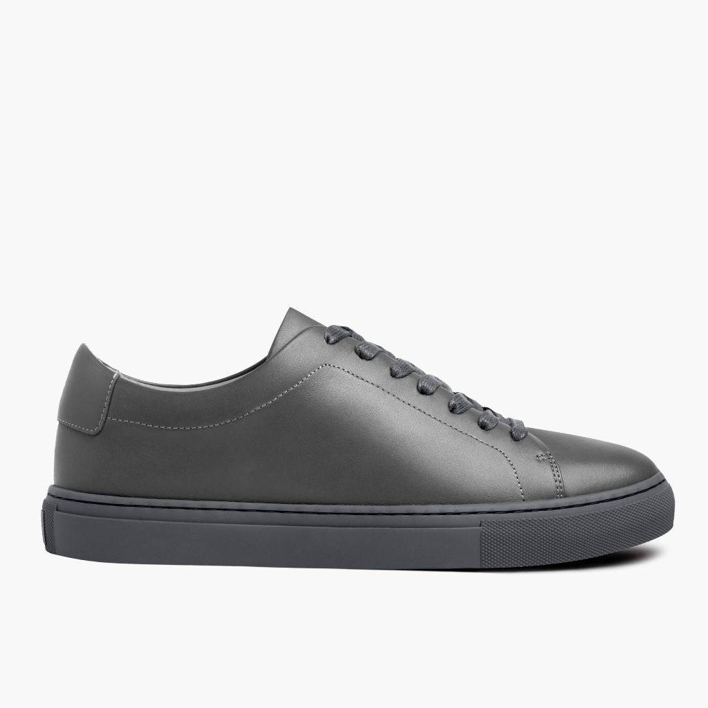 Grey Full-Grain leather Sneakers - Strukturë e qepur Goodyear welt dhe maja e këpucës