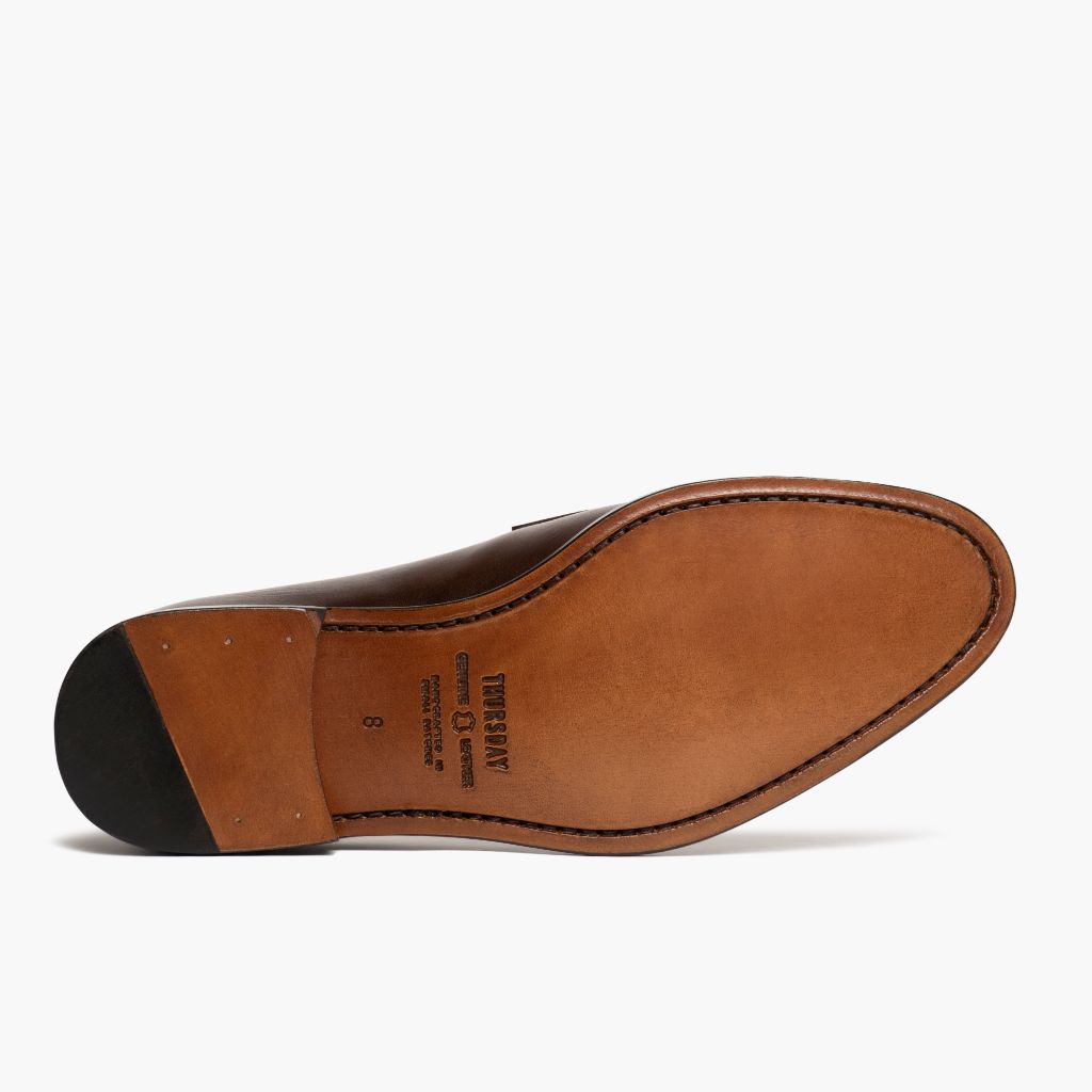 High-Traction Rubber Outsole & Lug Tread Pattern on Lincoln Rich Mahogany Atlete lëkure për Meshkuj
