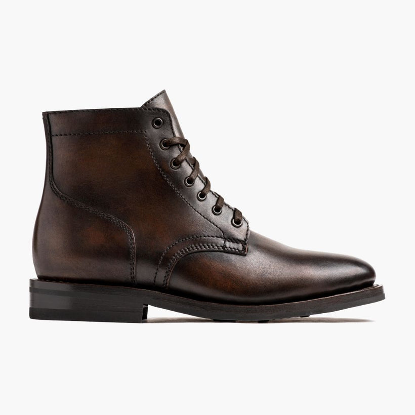 President E zezë Coffee Leather Boots për meshkuj