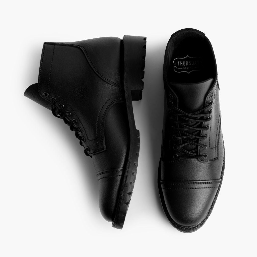 Vanguard E zezë Waxed Roughout Çizme lëkure për Meshkuj For Men - Pjesë e pasme e thembrës e përforcuar dhe qepje dyshe precize