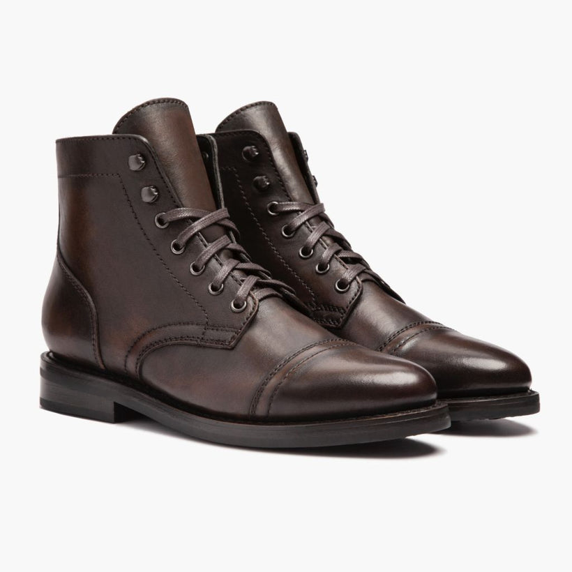 Captain E zezë Coffee Leather Boots për femra