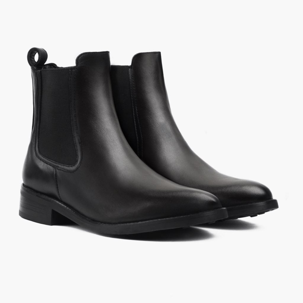 Black Full-Grain leather Boots - Strukturë e qepur Goodyear welt dhe maja e këpucës