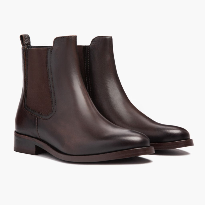 Duchess E zezë Coffee Leather Boots për femra